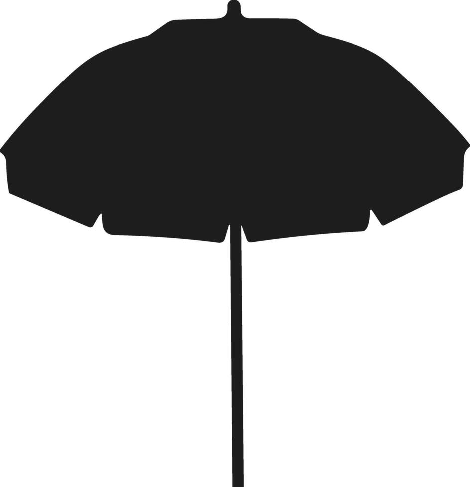 Beach Umbrella Silhouette - Summer Vacation and Travel Icon vector