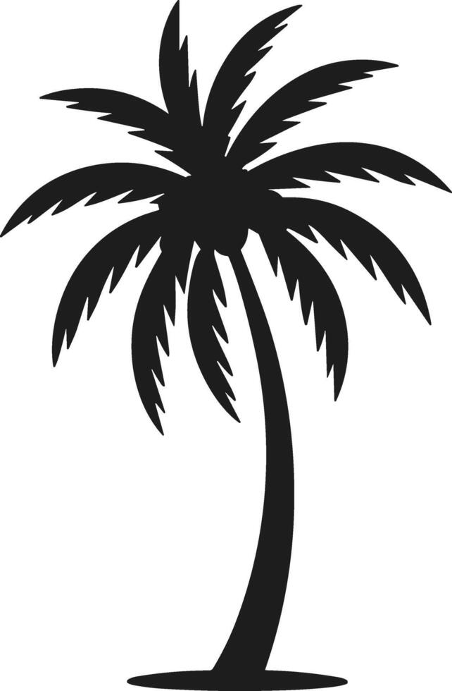 Curved Palm Tree Silhouette - Tropical Summer Vibes Illustration vector
