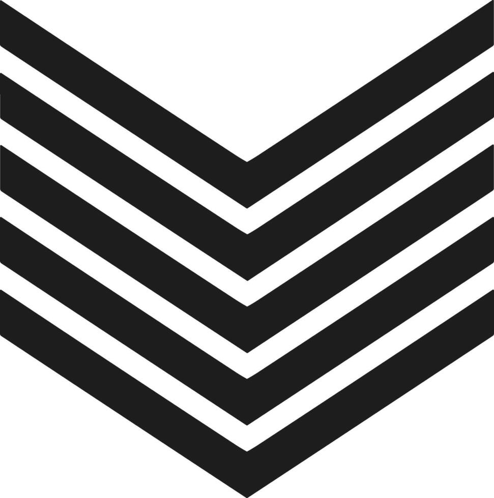 Chevron Arrow Silhouette - Minimalist Black Downward Arrows in Bold Stack Design vector