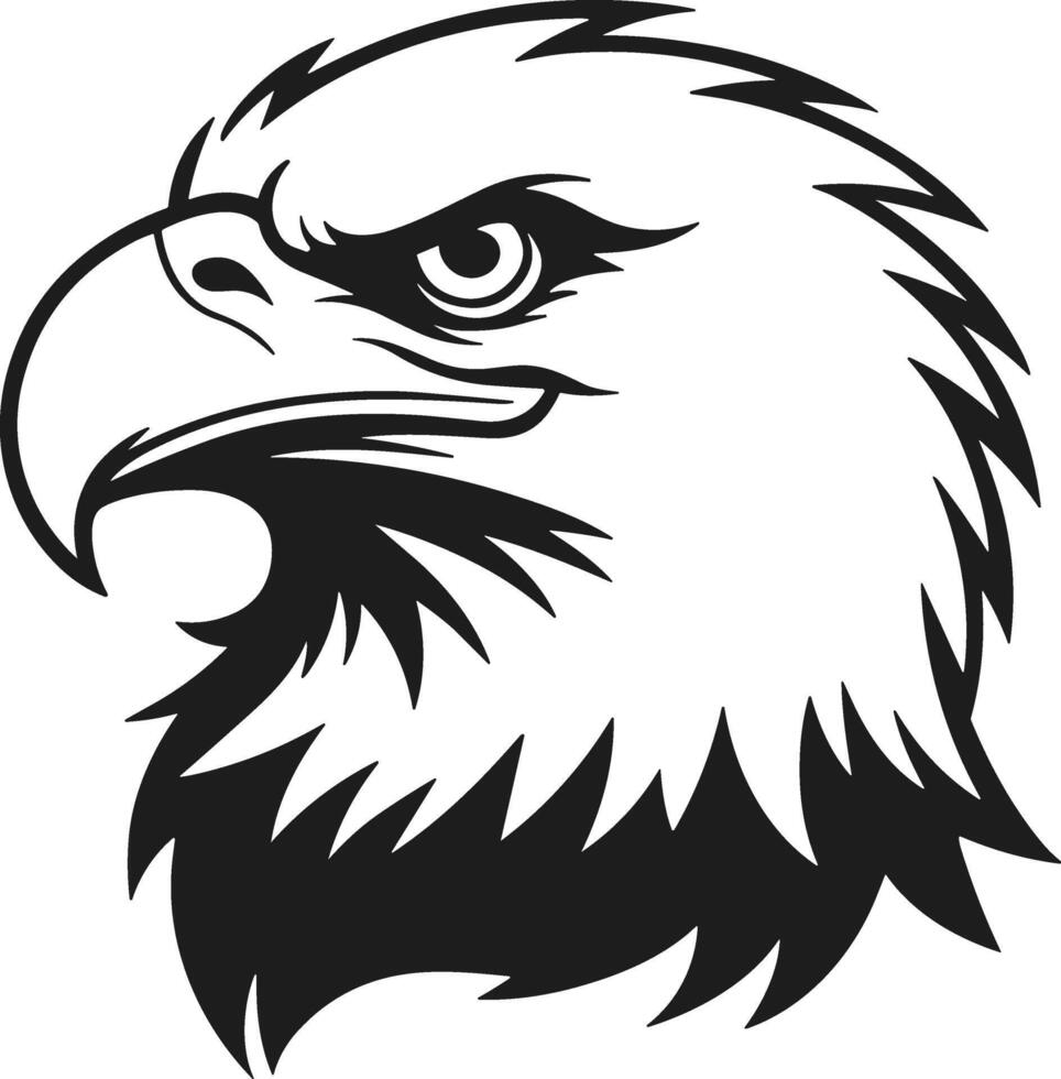 Bold Eagle Head Silhouette - Majestic Raptor Logo Design vector