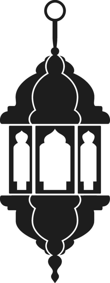 Elegant Arabic Lantern Silhouette - Ramadan and Eid Mubarak vector