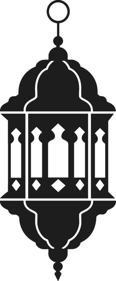 Traditional Arabic Lantern Silhouette - Ramadan and Eid Illustration vector