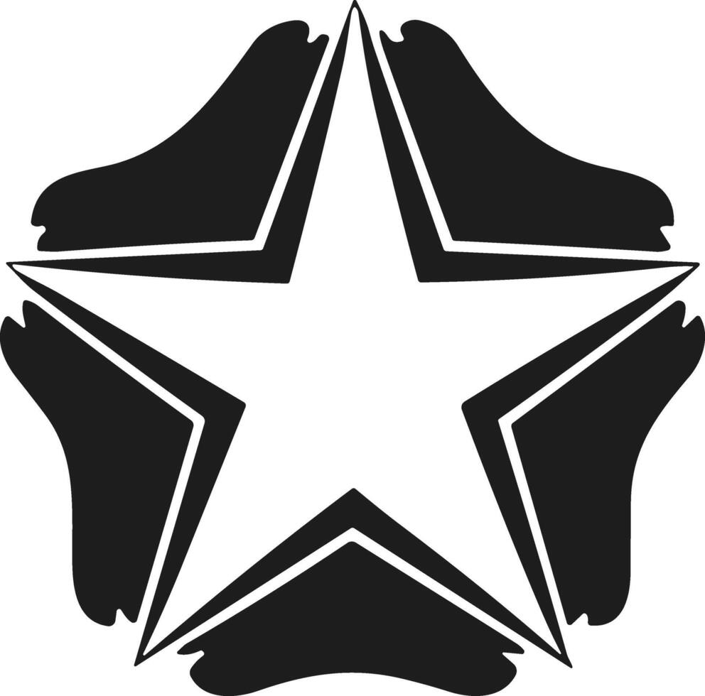 Decorative Star Silhouette - Artistic Bold Emblem Design vector