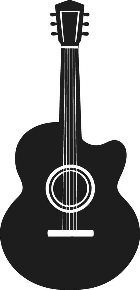 An Acoustic Guitar Silhouette - Classic Music Instrument Illustration vector