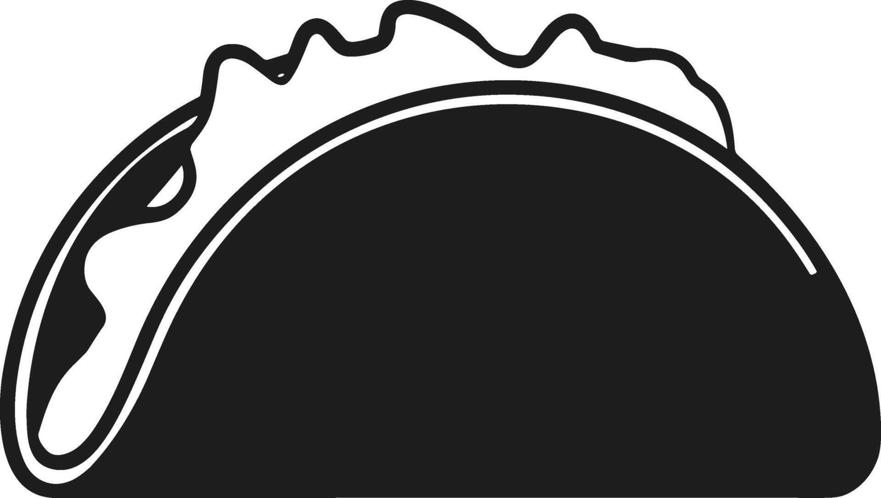 Taco Silhouette Icon - Mexican Food Illustration for Branding and Design vector