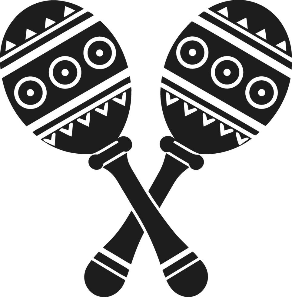 Maracas Silhouette - Traditional Latin Percussion Instrument vector