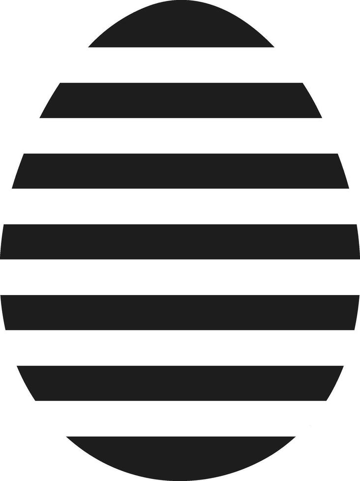 Minimalist Striped Easter Egg - Modern Holiday Design vector