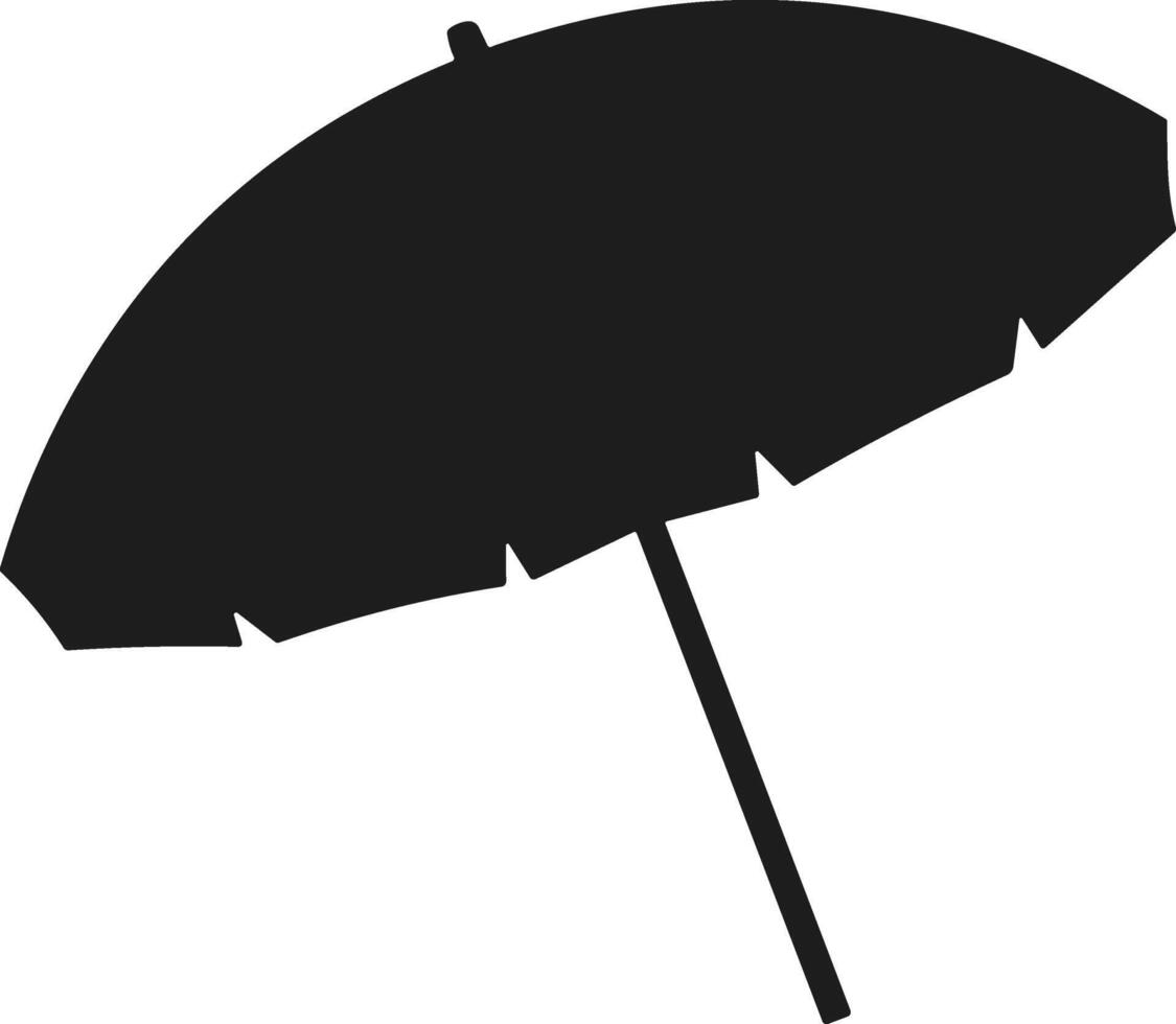 Angled Beach Umbrella Silhouette for Summer and Travel Themes vector