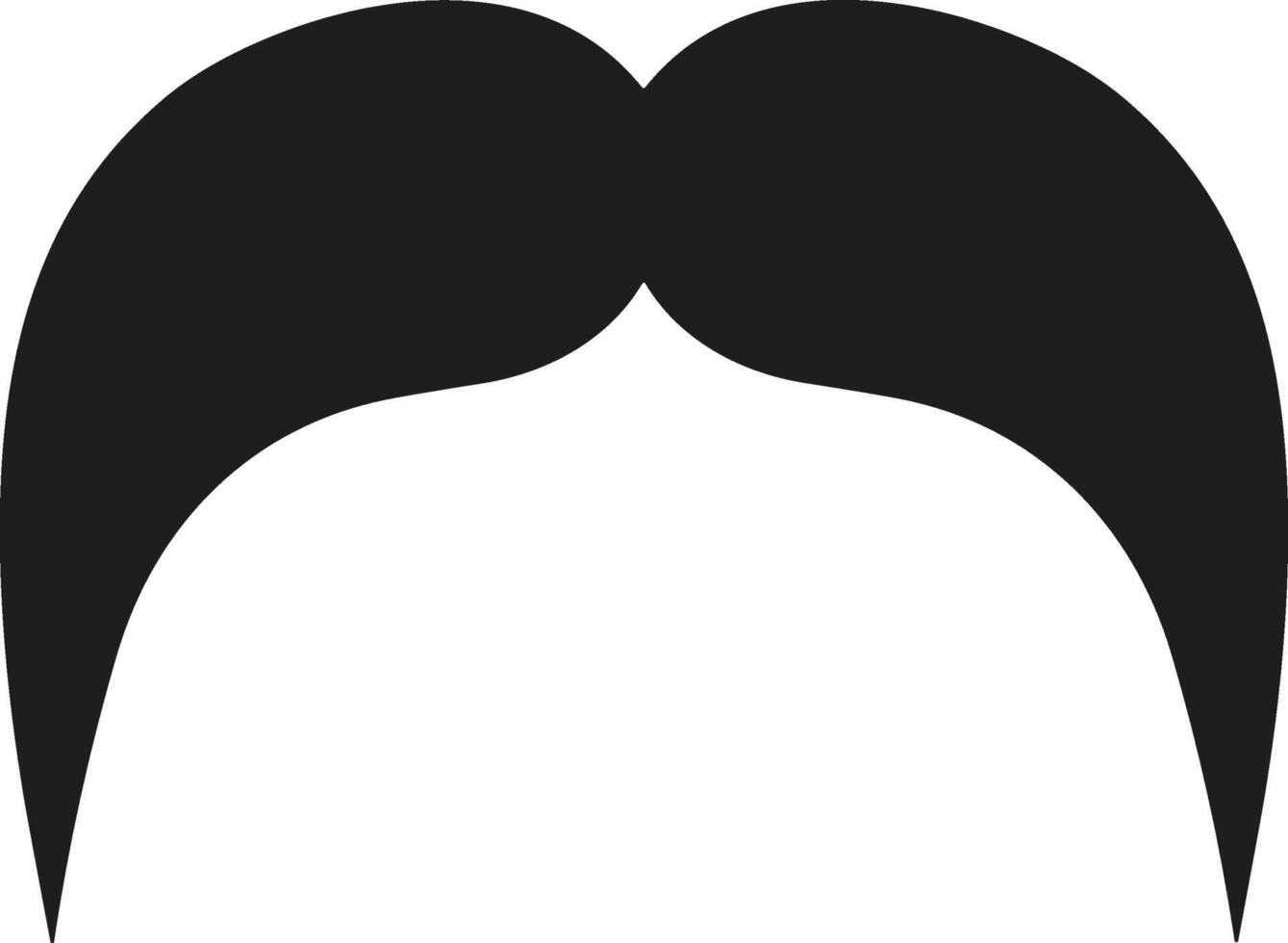 Thick Vintage Mustache Silhouette Illustration vector