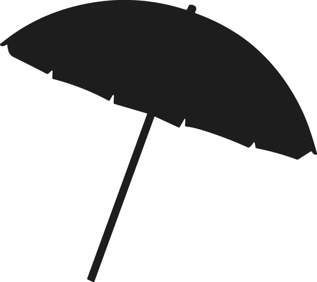 Summer Beach Umbrella Silhouette - Minimalist Sun Shade Illustration vector