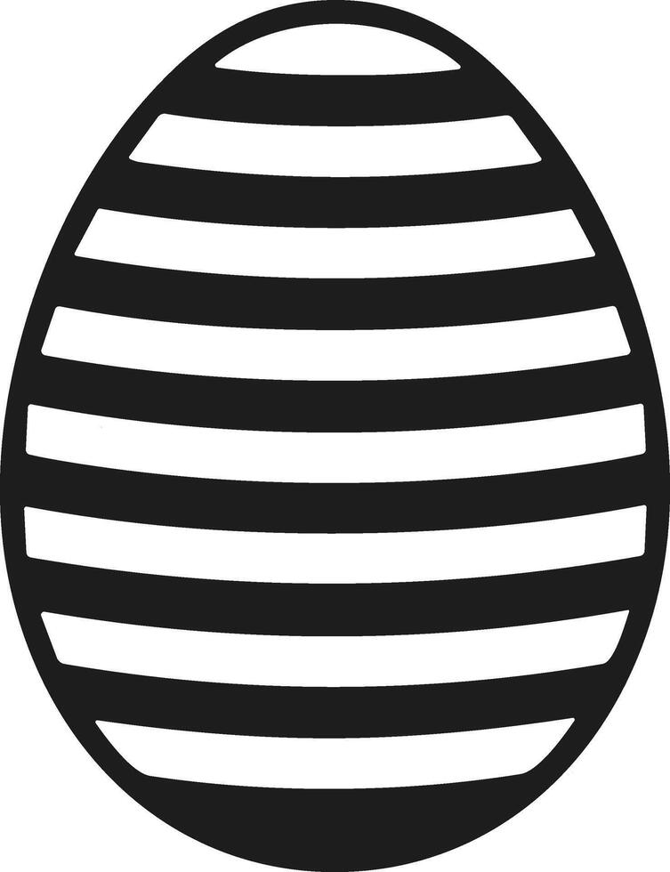 Striped Easter Egg - Minimalist Holiday Illustration vector