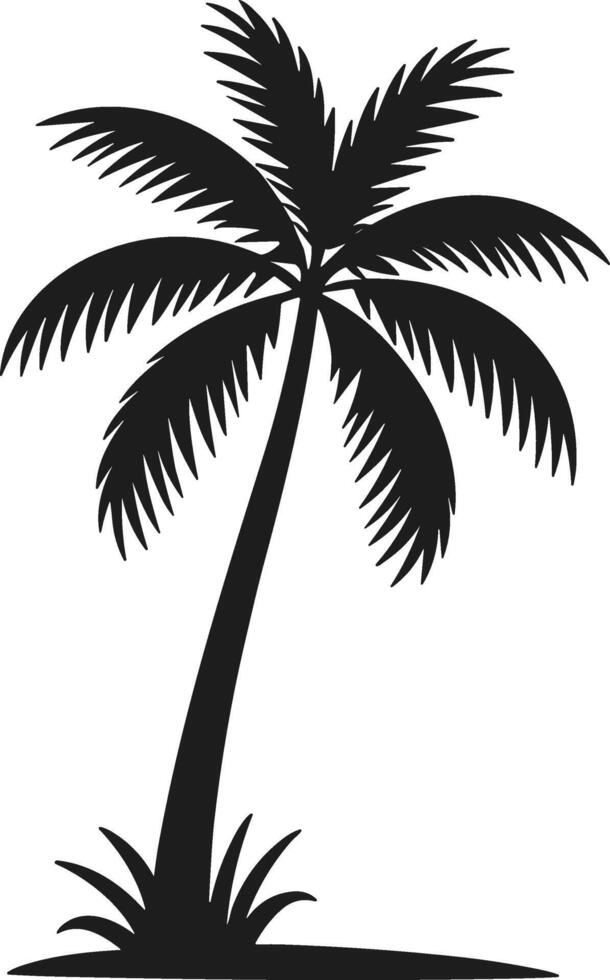 Tropical Palm Tree Silhouette - Summer Beach Paradise Illustration vector