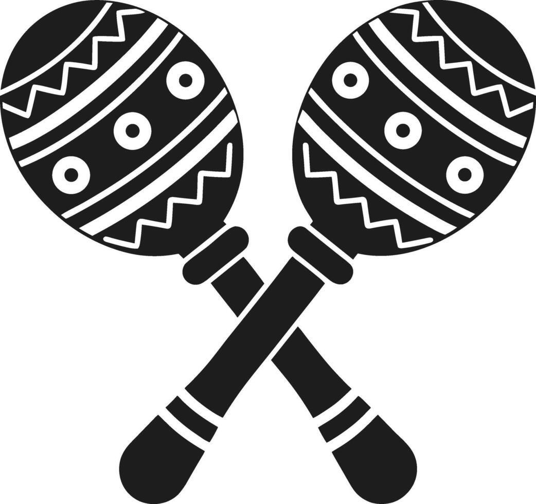 A Traditional Maracas Silhouette - A Mexican Percussion Instrument vector