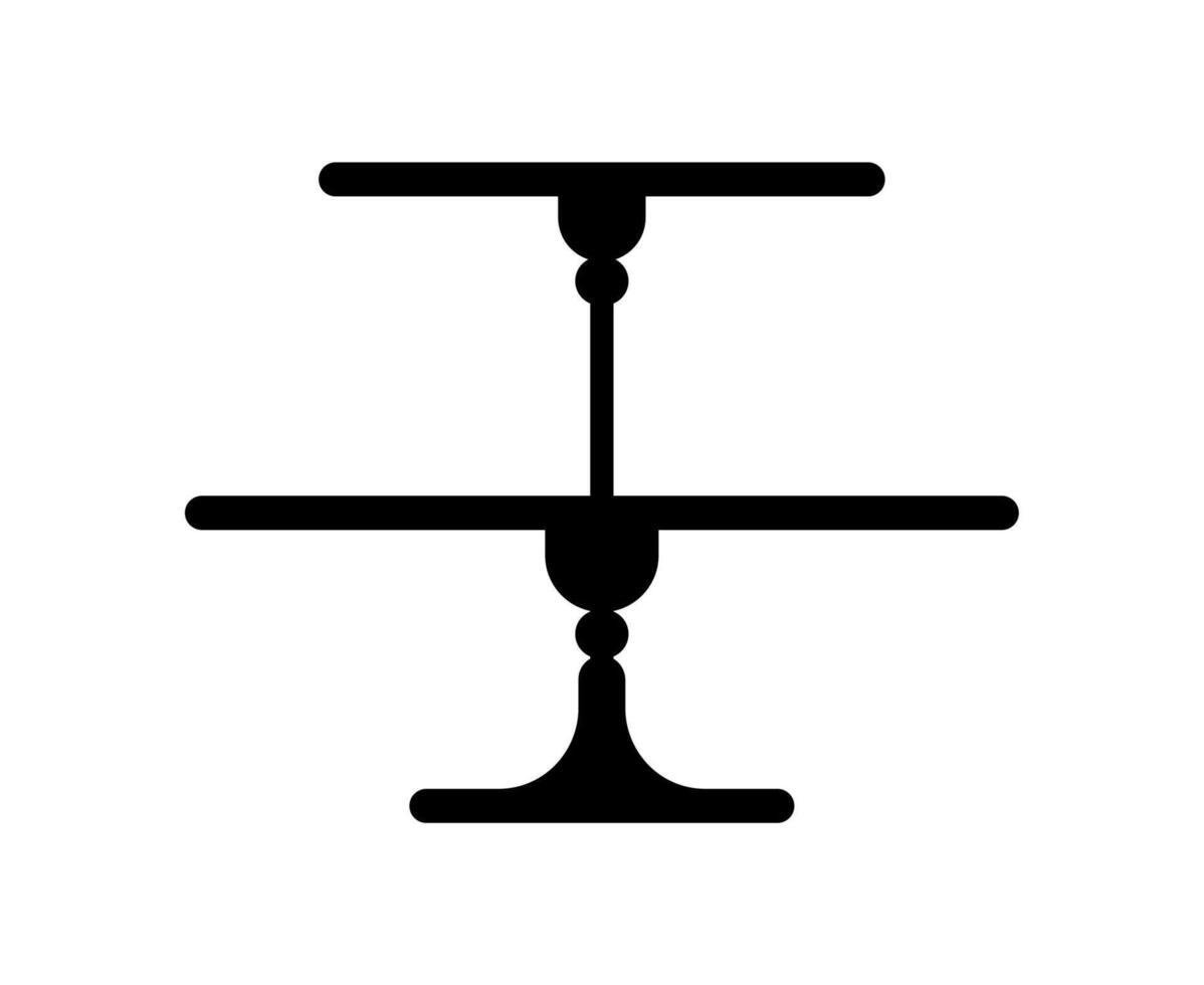 Cake platter or pie stand, dessert tray silhouette vector