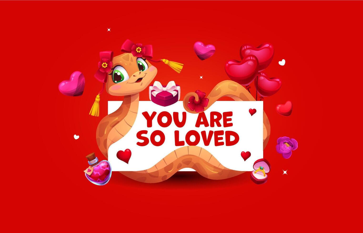 You are so loved valentines day banner with quote vector