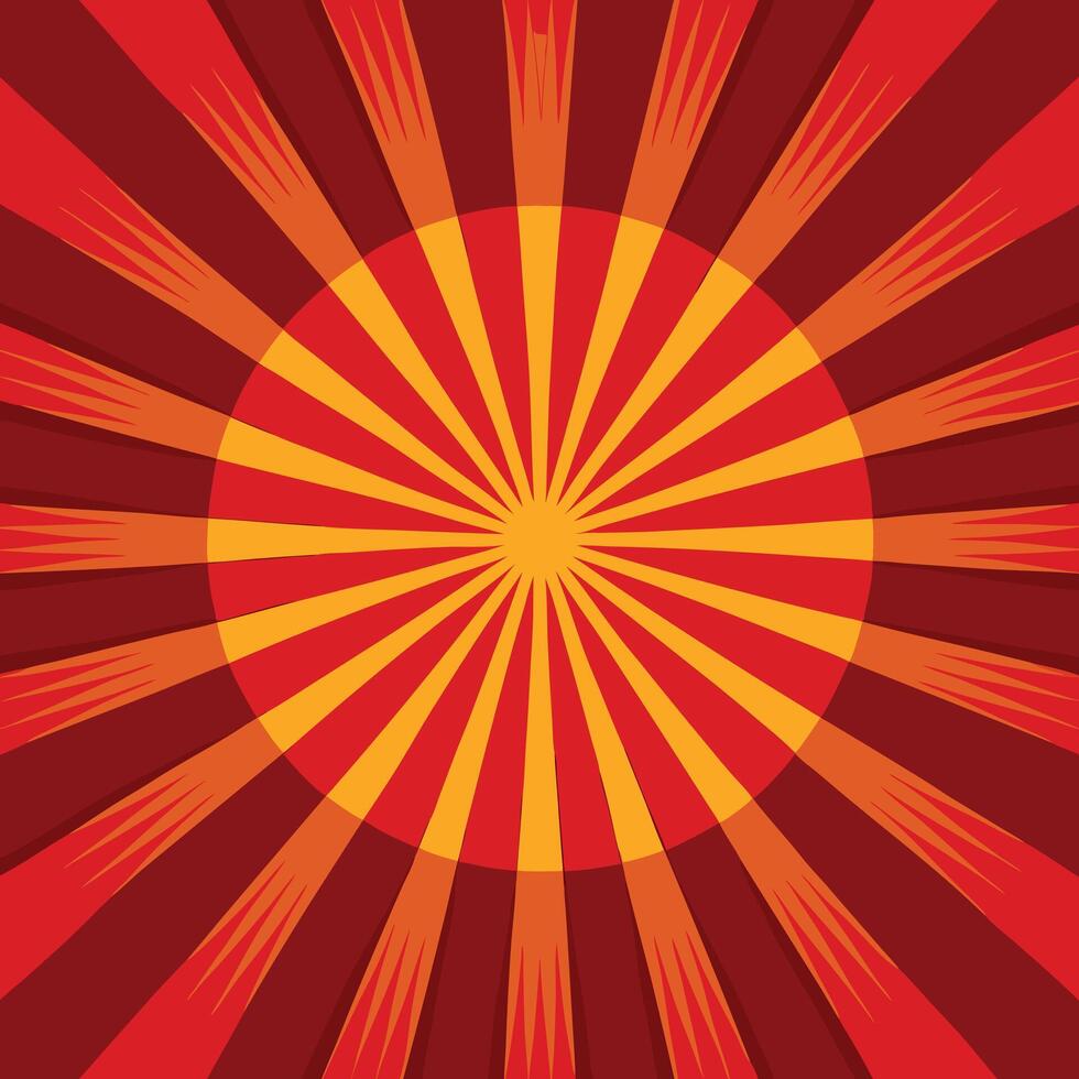 Radial burst background in red orange and yellow shades illustration vector