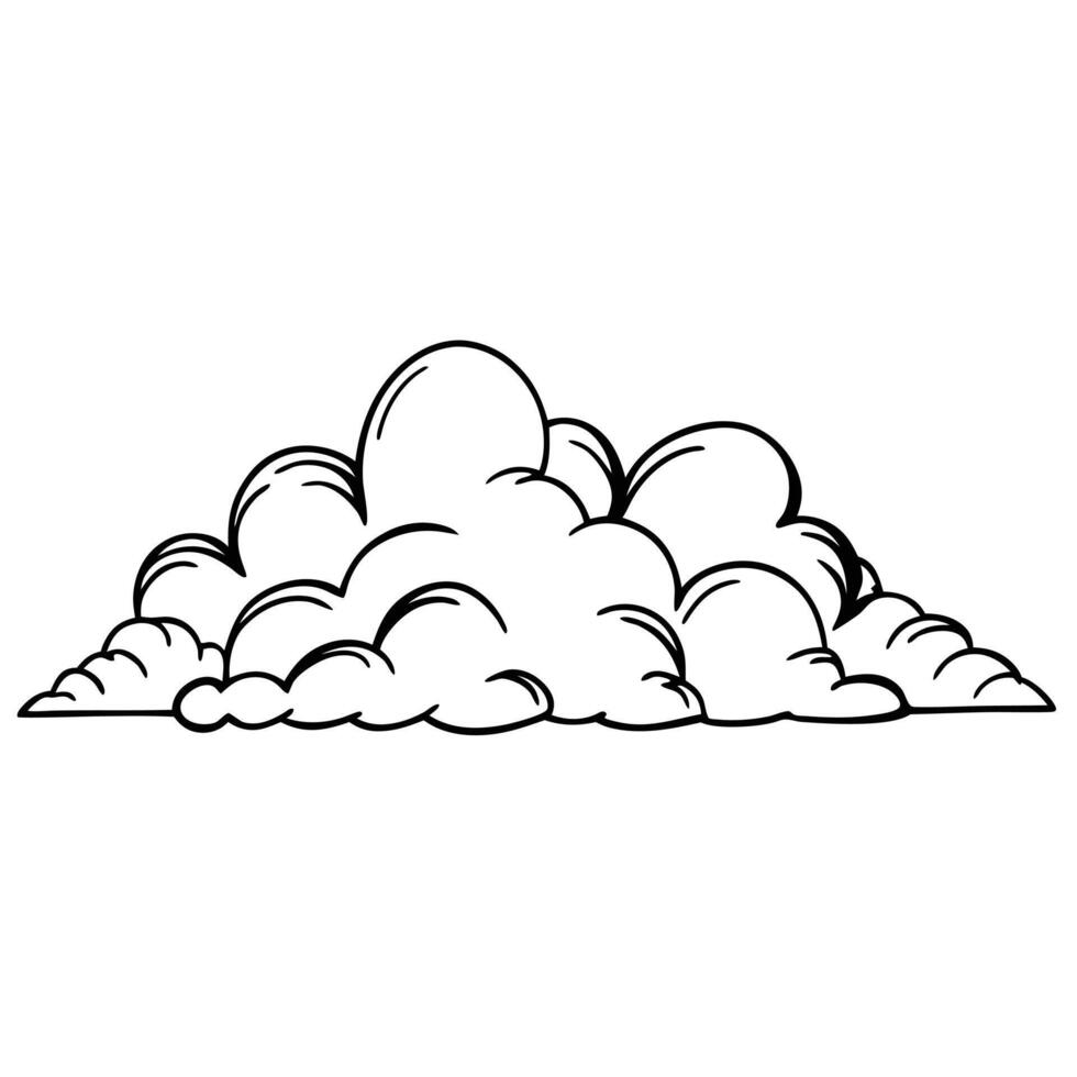 Cartoon cloud silhouette graphic isolated on white background illustration vector