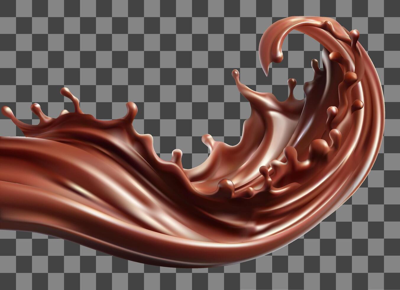 Coffee liquid middle isolated on background, realistic in 3d illustration. Food concepts.Gradient Mesh vector
