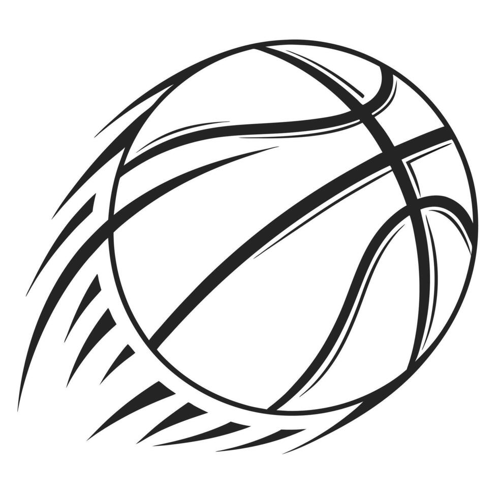 Basketball icon in motion black and white sports graphic design illustration vector
