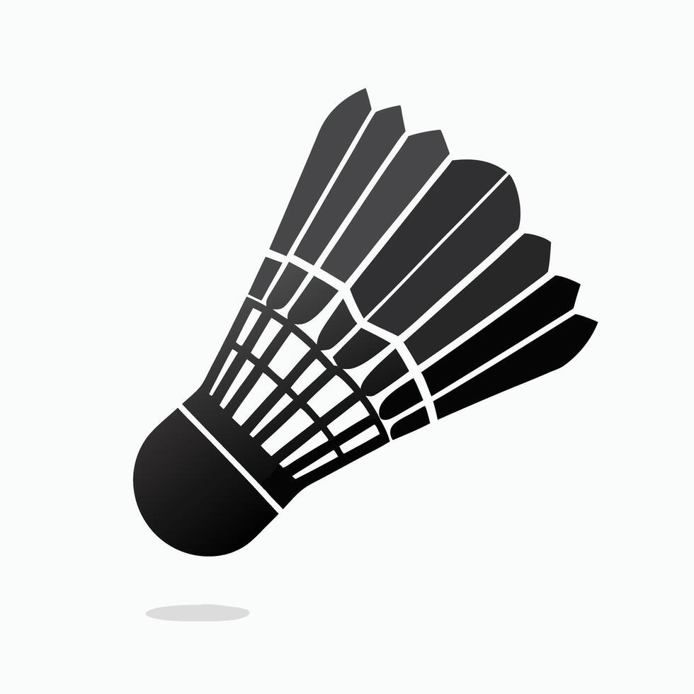 Black and white badminton shuttlecock sport equipment graphic design element vector