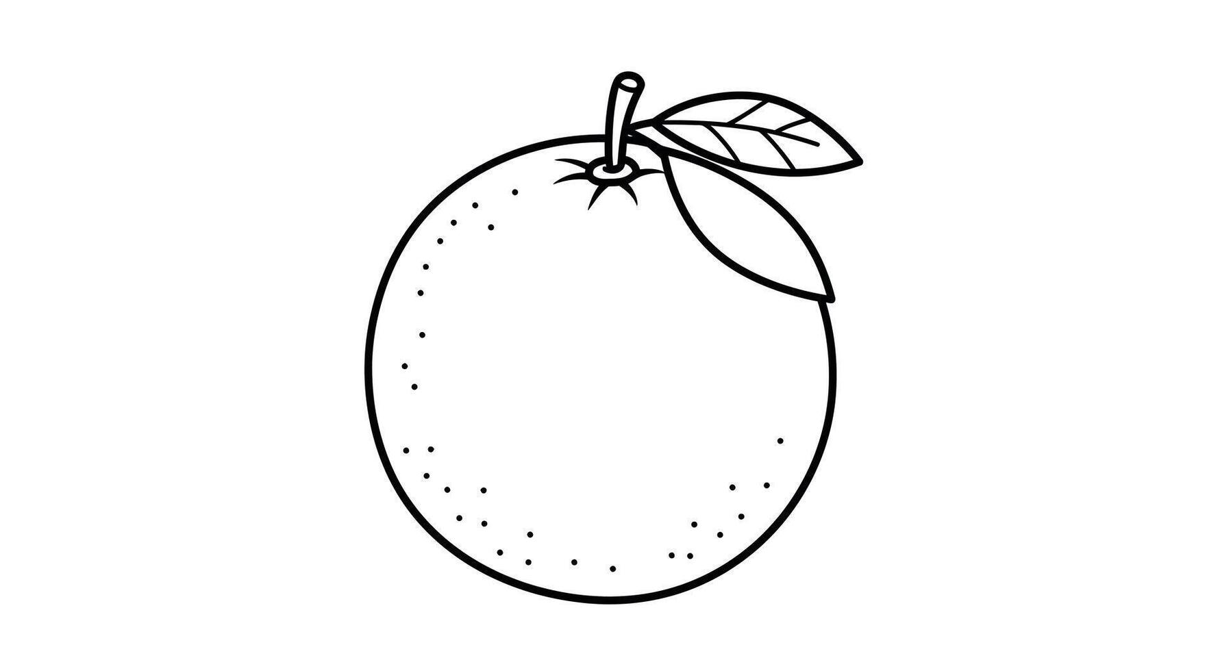 Simple Juicy Orange Fruit Coloring Page Illustration for Young Children vector