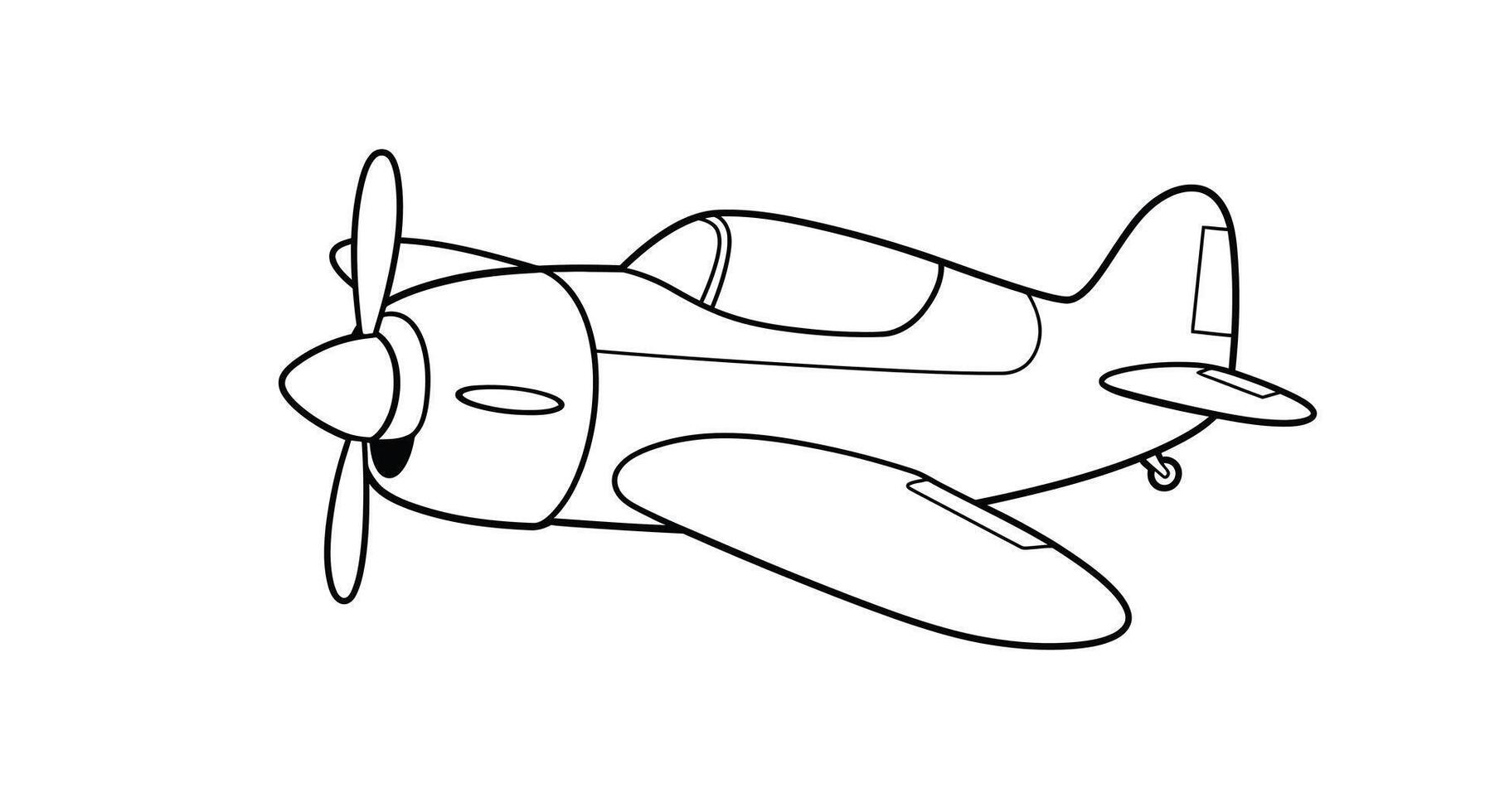A cartoon airplane coloring page vector