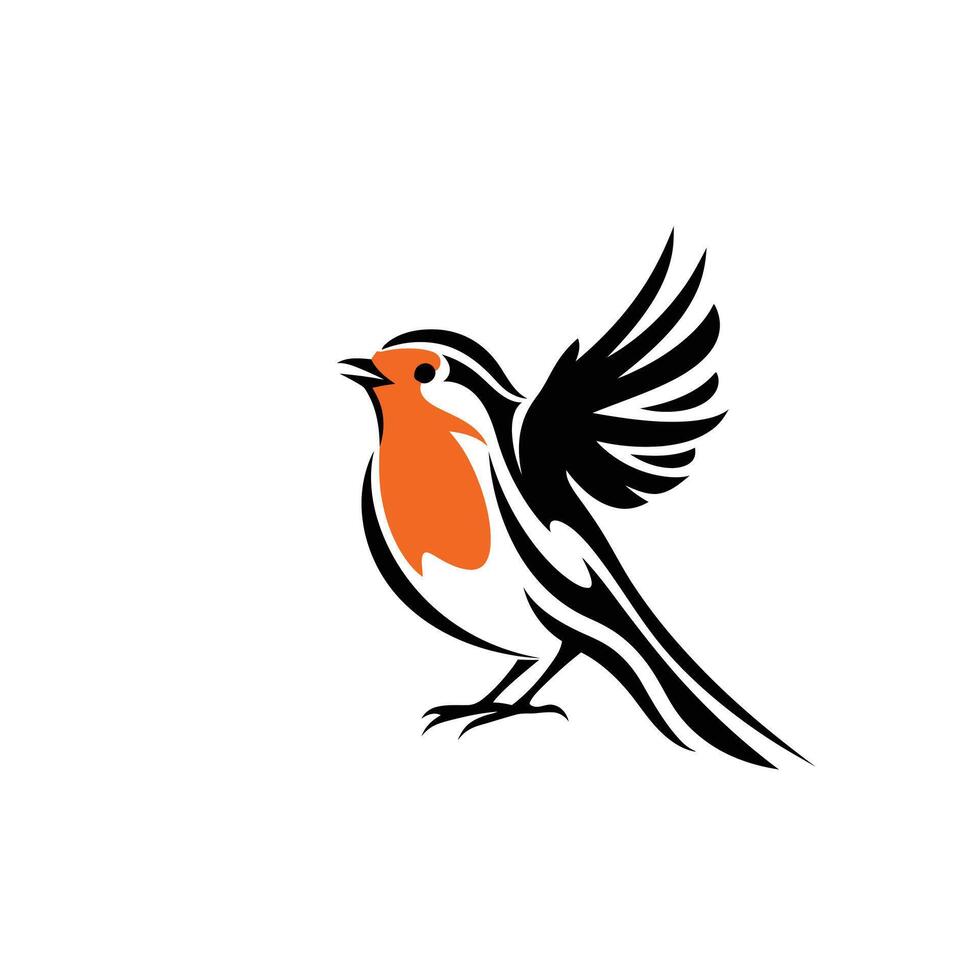 A bird with orange and black feathers on its back vector