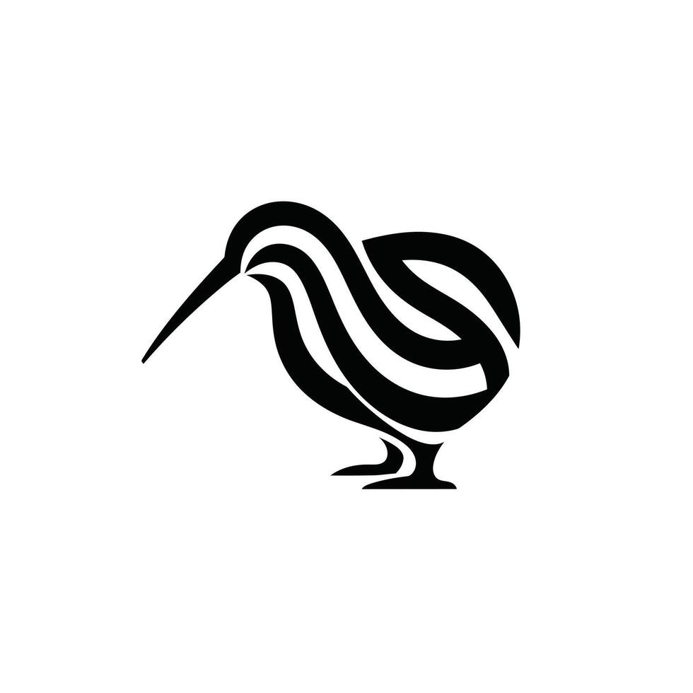 A black and white bird with a long tail vector
