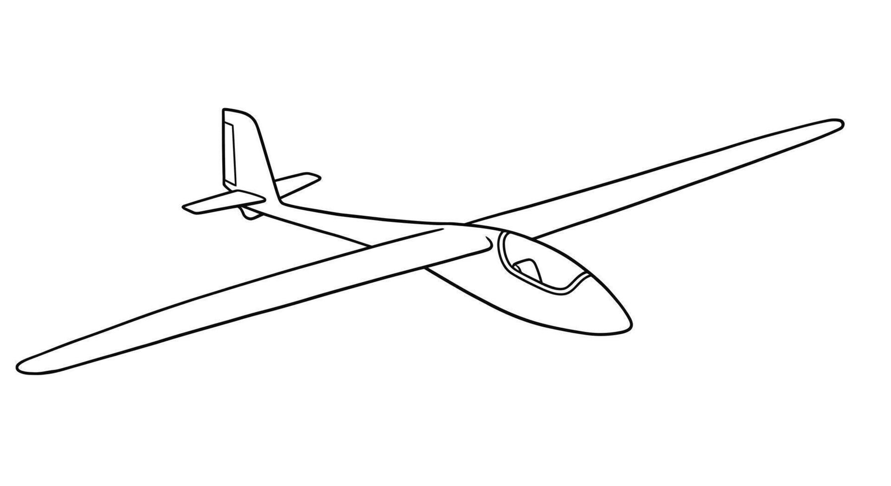 Glider plane coloring page vector