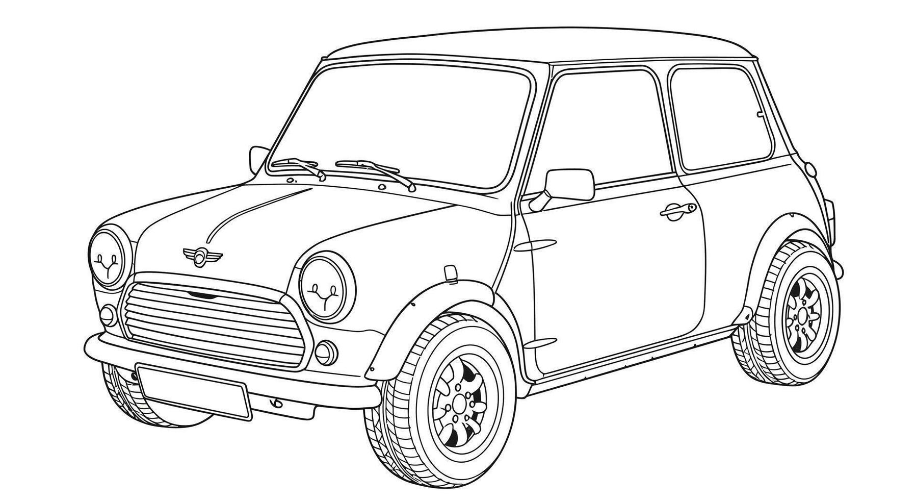 Mini cooper coloring pages vector