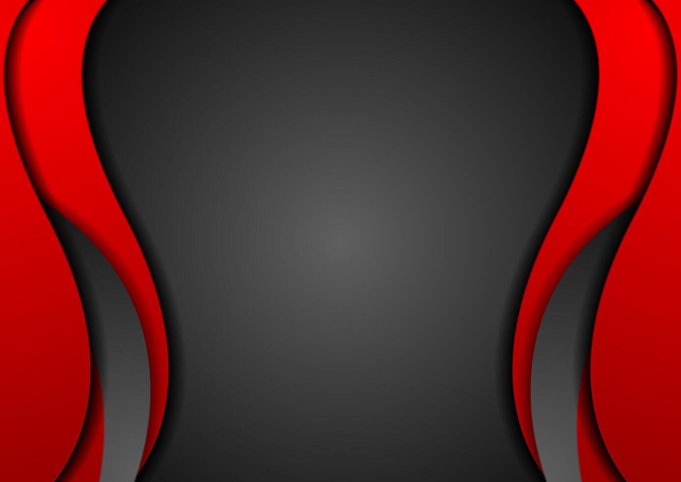 Abstract contrast red black wavy background vector