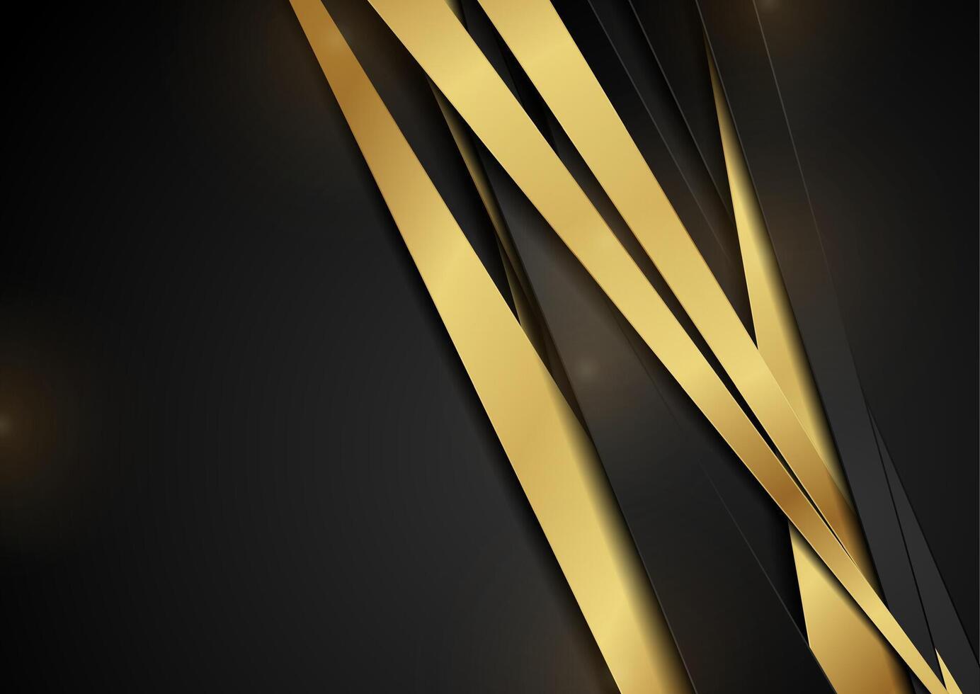 Luxury golden and black stripes geometric abstract background vector
