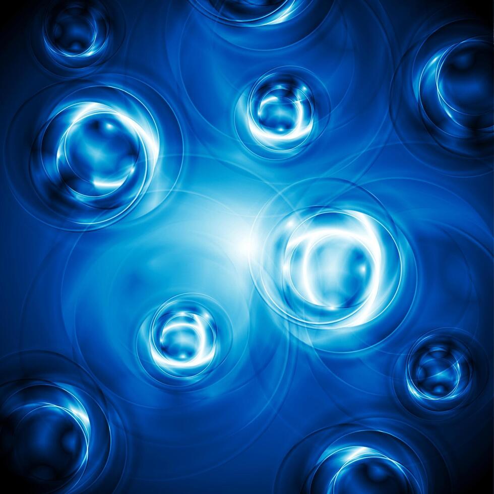 Bright blue circle shapes abstraction vector