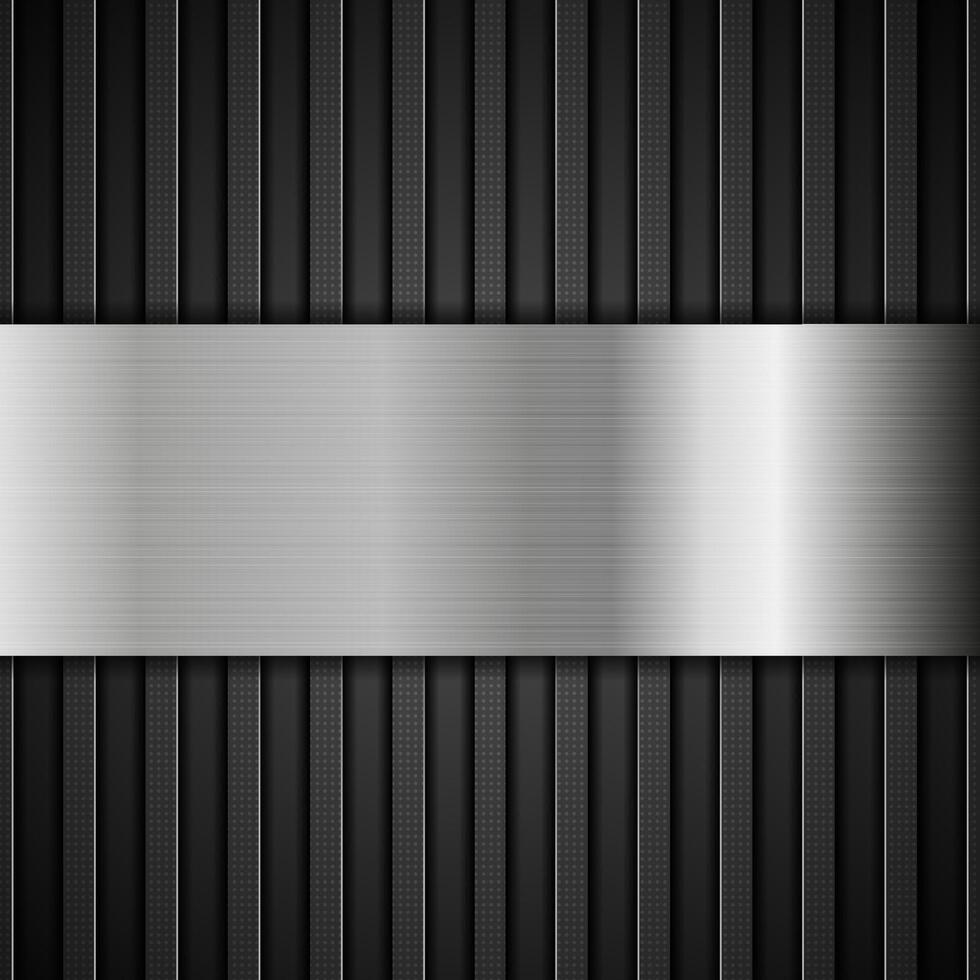 Abstract tech metallic dark background vector