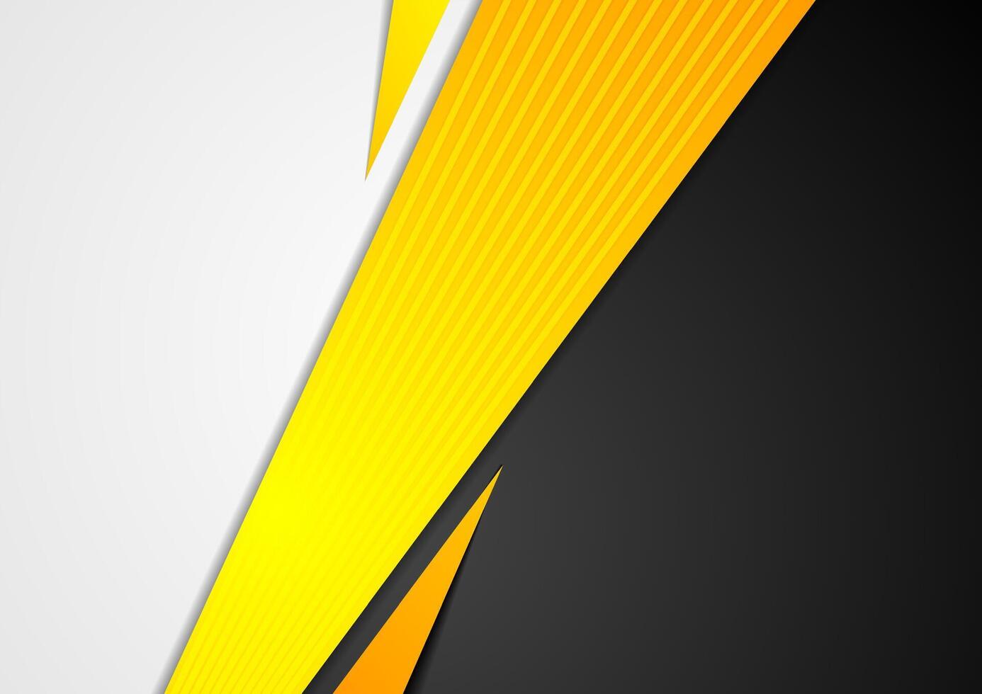 Black and orange corporate tech striped design vector