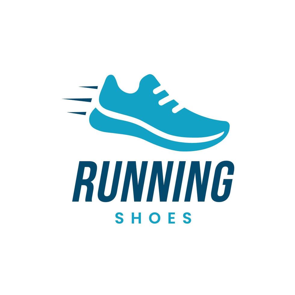A dynamic and modern logo design featuring a running shoe with motion lines, symbolizing speed, athleticism, and performance. Perfect for sportswear, footwear brands, and athletic businesses vector