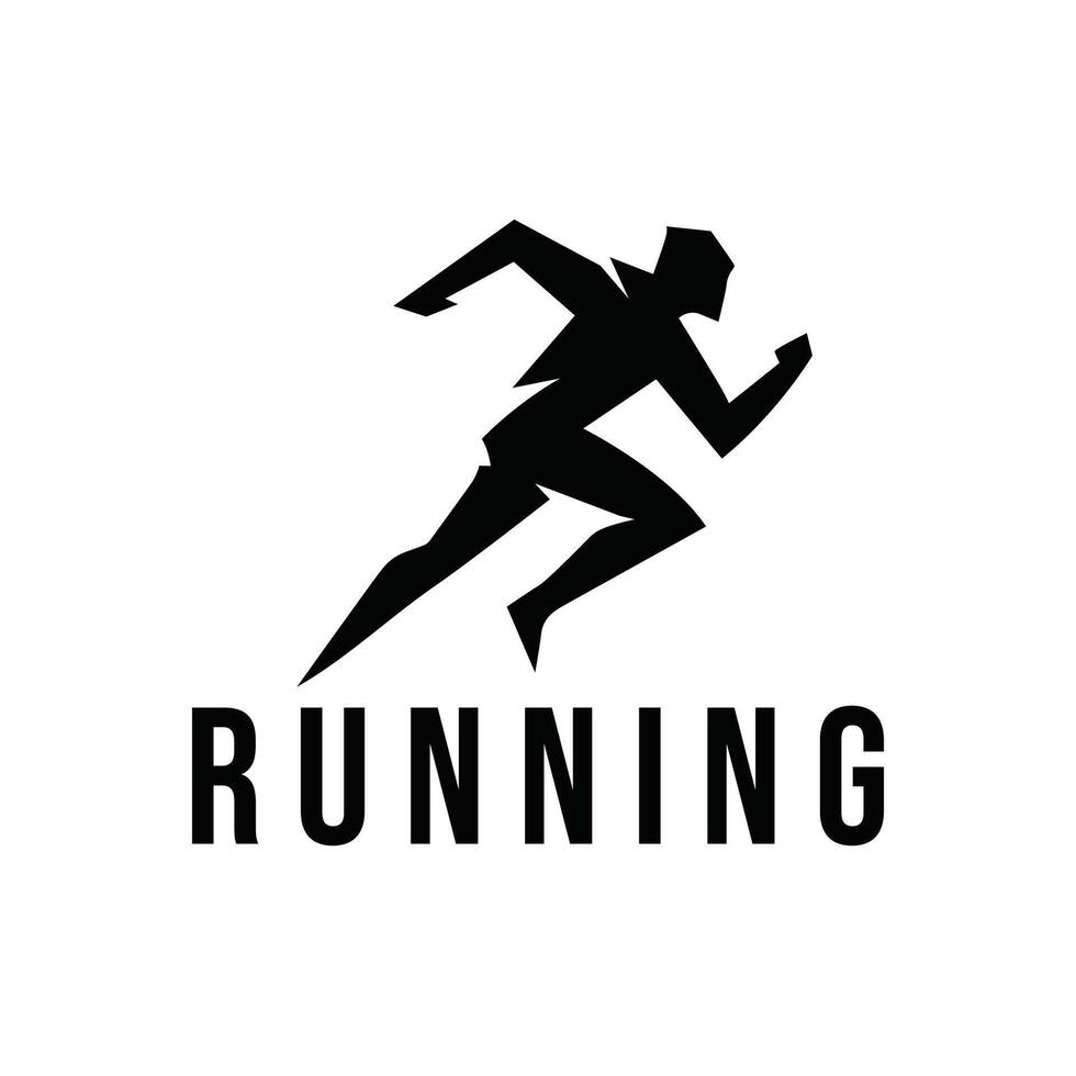 A sleek and modern running athlete logo symbolizing speed, energy, and athleticism. Ideal for sports, fitness, running events, and active lifestyle brands. vector