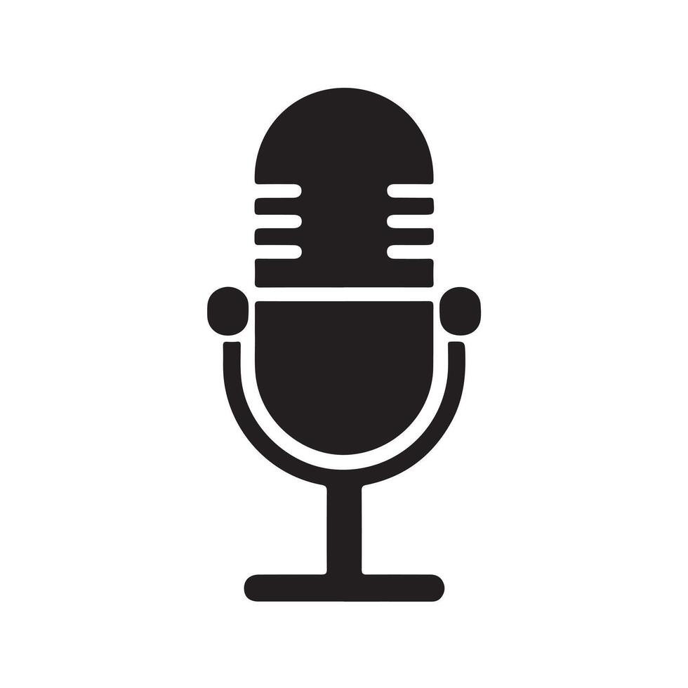 Podcast microphone icon vector