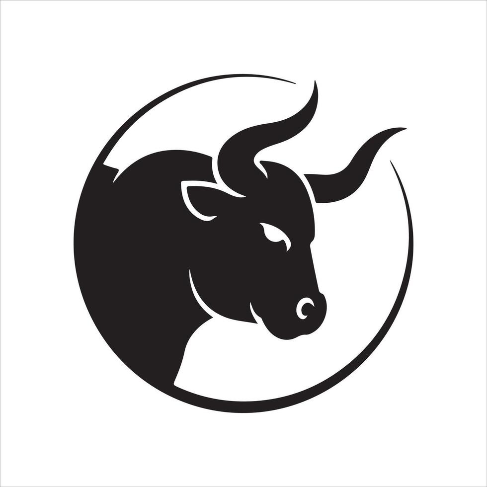 Bull head icon silhouette illustration vector