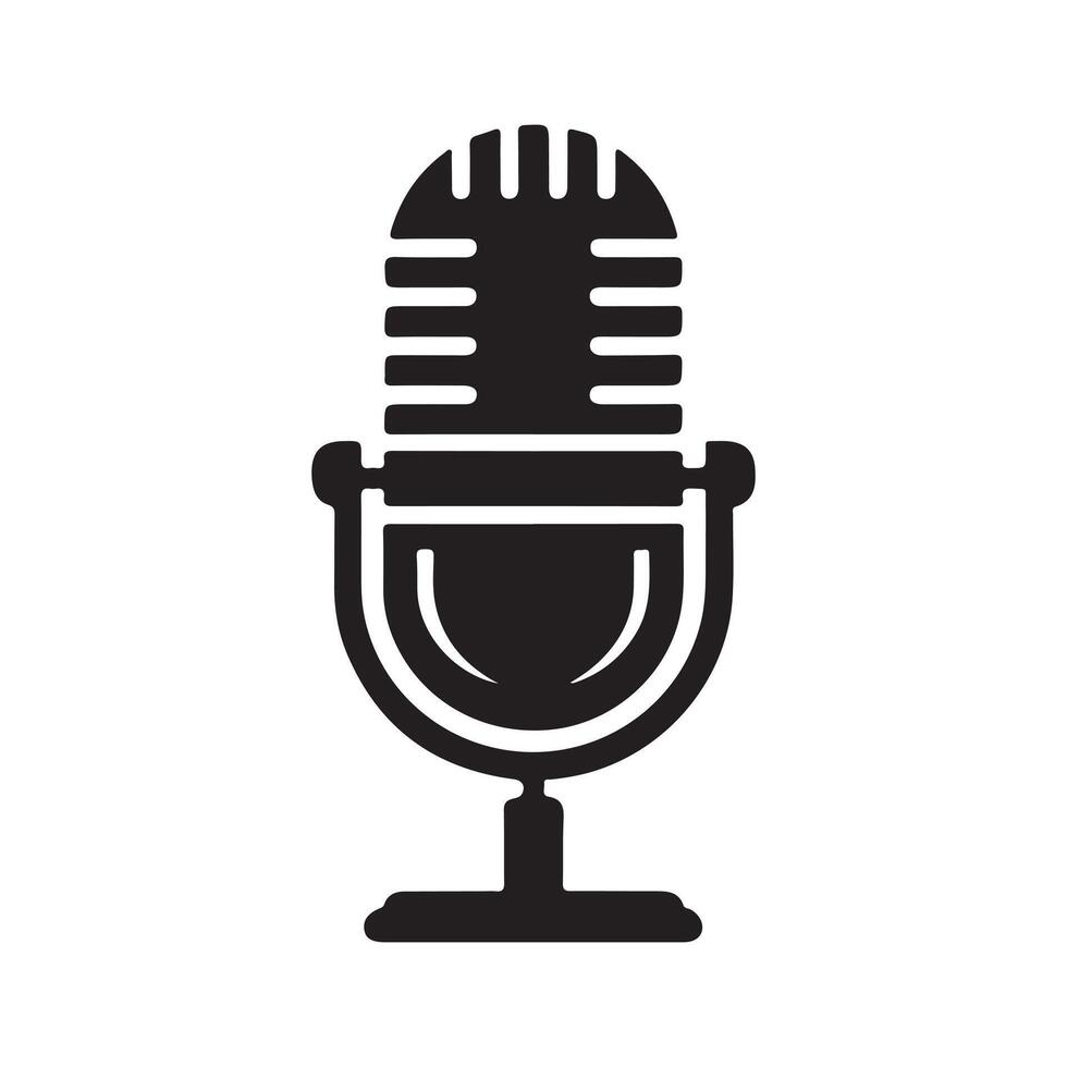 Podcast microphone icon design vector
