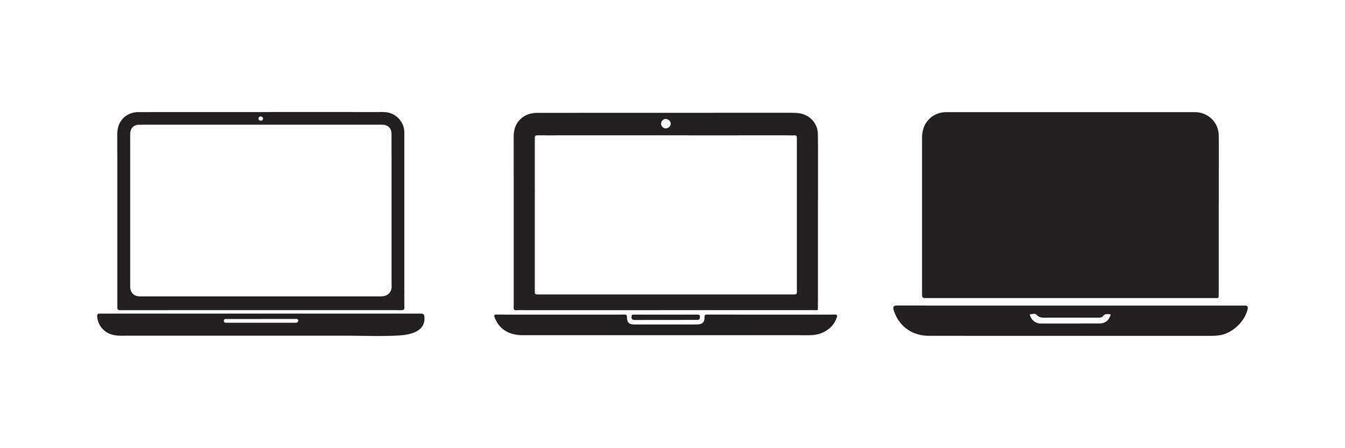 Laptop icons set. vector
