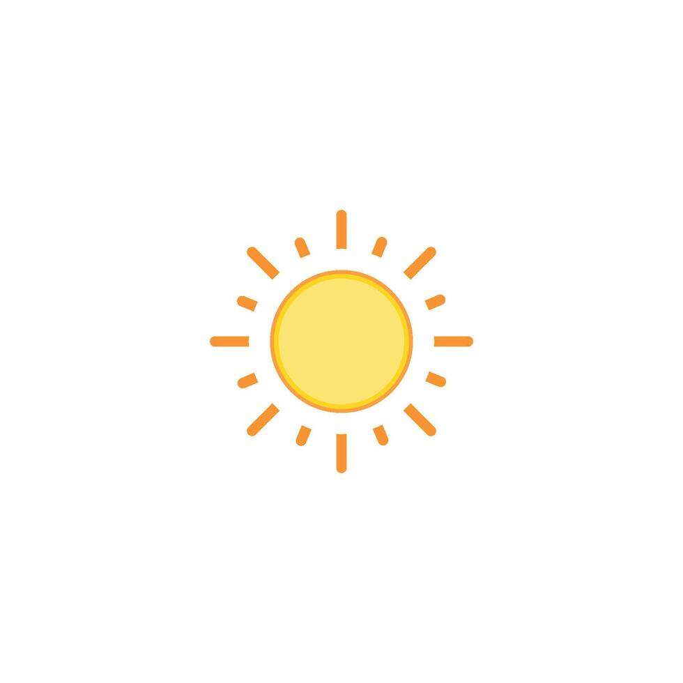 Sun icon on white background vector