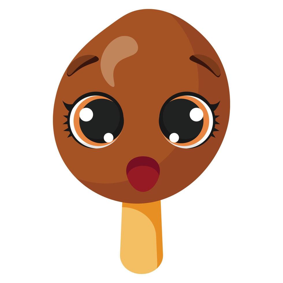 Surprised chocolate ice cream vector