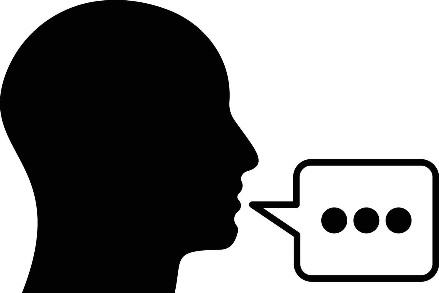 Oral command icon, silhouette of a man talking with a speech bubble, writ, regulation. icon in modern style vector
