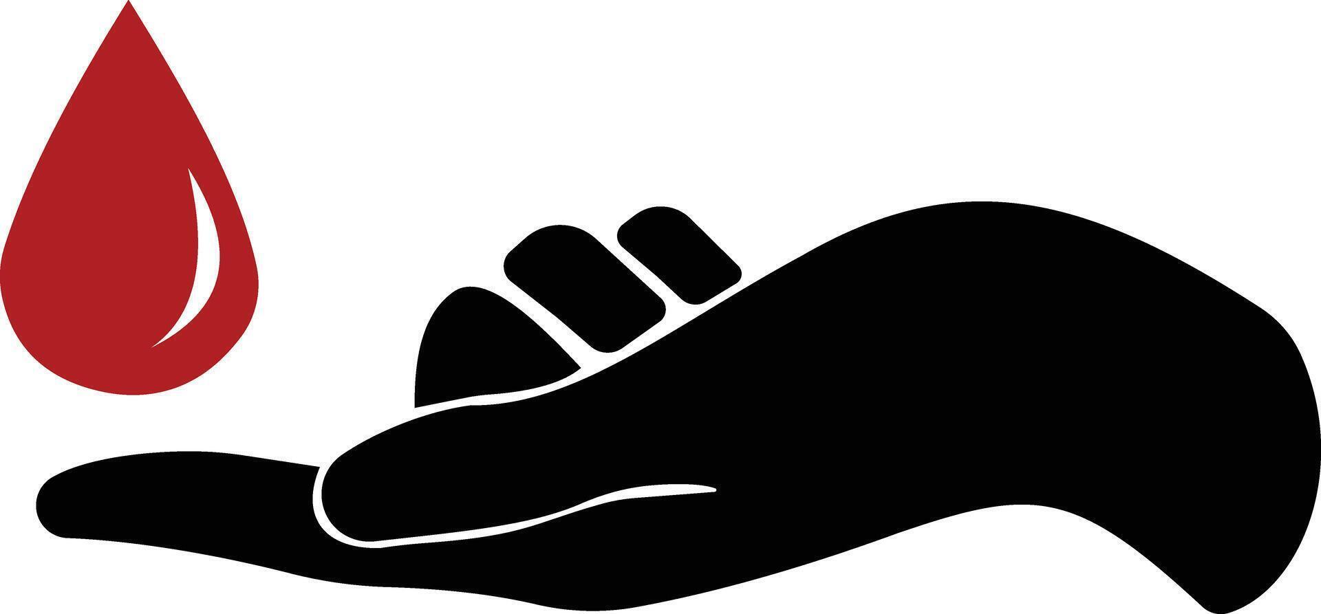 Finger with blood drop icon, illustration isolated on white background. blood donation icon vector