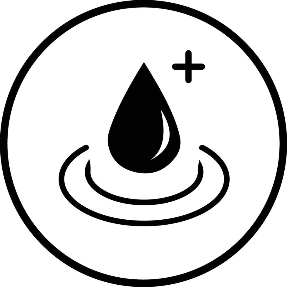 Moisturizing sticker and badge for cosmetic products. a black and white logo with a drop of water and a plus sign. vector