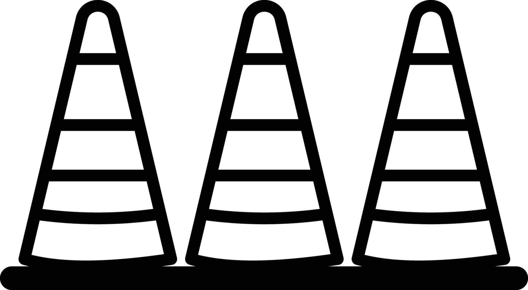 Road cones icon. Cone Construction icon. three traffic cones on a white background. vector