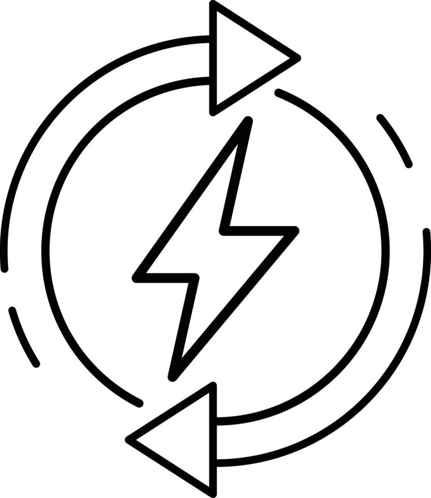 Renewable energy icon. with black outline style. ecology, renewable, energy, electricity, power, environment, electricity vector