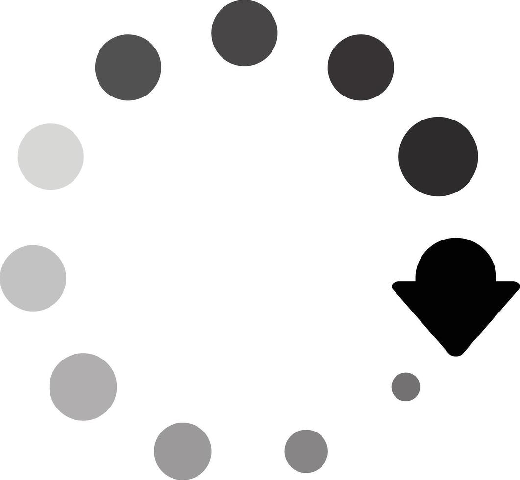 Arrow movement icon. Futuristic progress loading bar, isolated on white background. circle with black and white dots around it vector