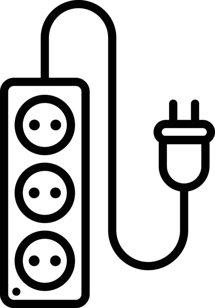 power strip icon. an electrical plug and four sockets. icon in trendy style. isolated vector